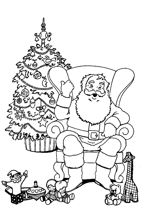 Kerstman kleurplaten